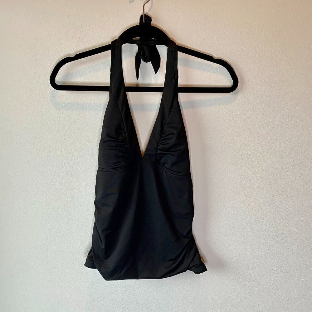 Athleta Shirrendipity Halter Tankini Top Black S